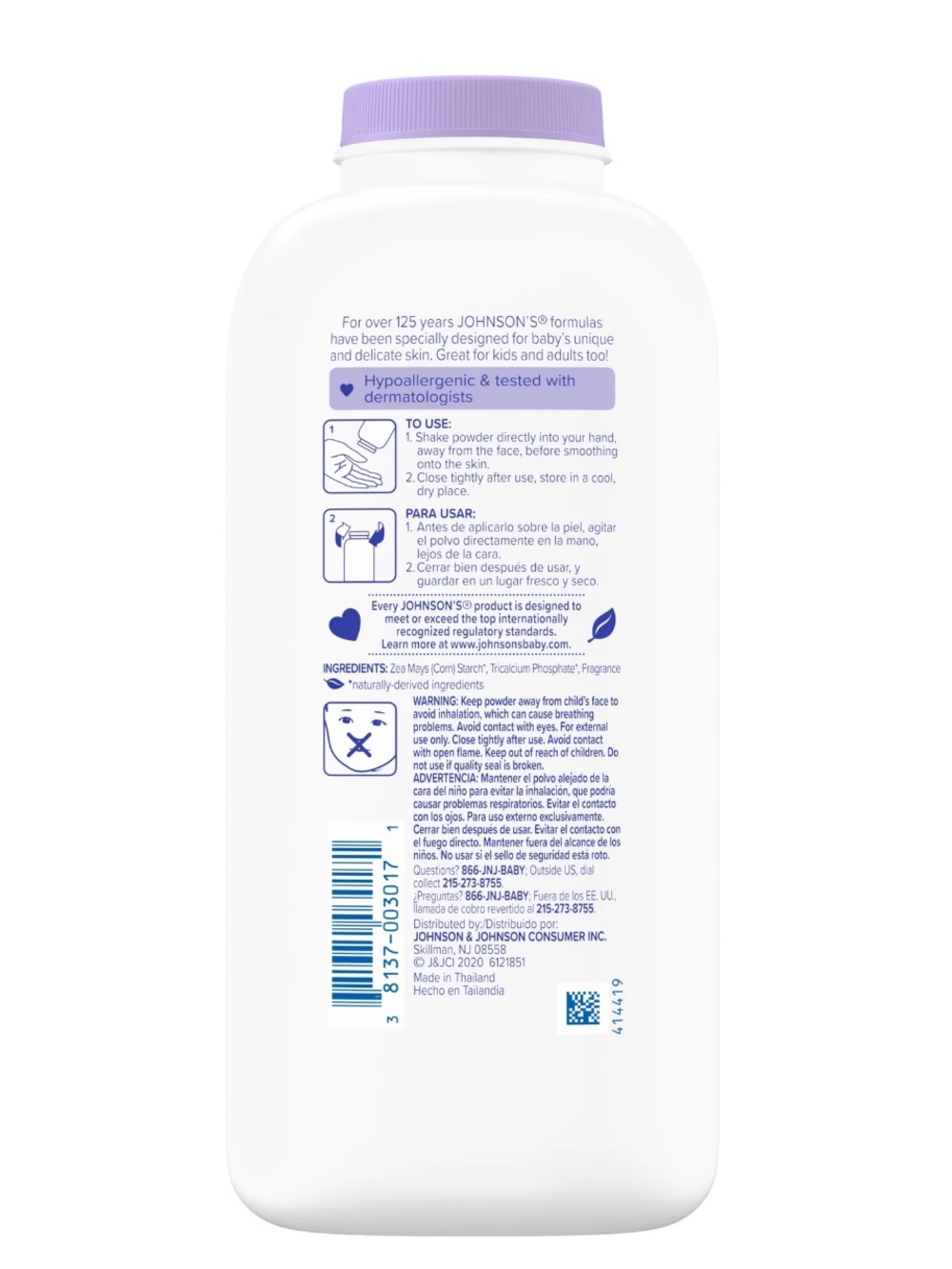 Johnson's Lavender Baby Powder with Cornstarch, Hypoallergenic, 15 oz-brand new - Picture 14 of 17